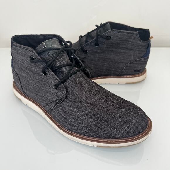 Toms Navi Black Crosshatch Denim Boots - Men\'s Size 10 main image 4